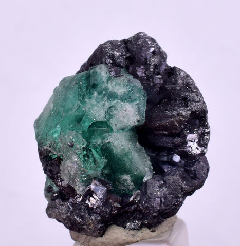 2.3cms GEOCRONITE GREEN FLUORITE CRYSTAL PERU MILPO ATACOCHA PERU SHINY KB35