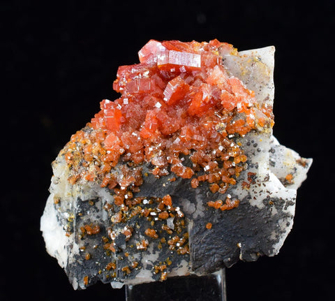 3.4cm VANADINITE CRYSTAL BARITE MIBLADEN MOROCCO MINIATURE MINERAL SPECIMEN WB13