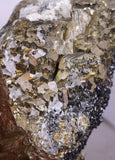 6.9cms PYRITE CUBIC QUARTZ TETRAHEDRITE PERU CRYSTAL MINERAL COLLECTOR MB31