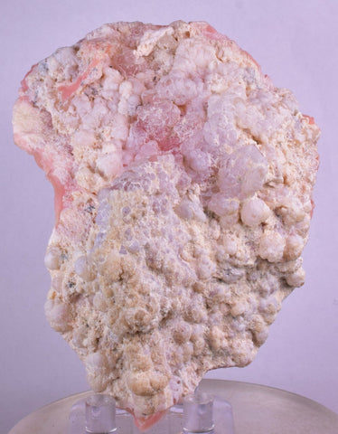 9.4cms GEM PINK OPAL HYALITE PALYGORSKITE QUARTZ SCULPTURE BOTRYOIDAL PERU PB45
