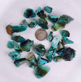 250Carats GEM SILICA CHRYSOCOLLA  PERU CHALCEDONY QUARTZ BLUE ROUGH FACET SB133