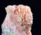 3.4cms RHODOCHROSITE ROSETTE QUARTZ SPHALERITE PERU PINK CRYSTALS NEEDLES  RB328
