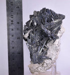 12cms STIBNITE QUARTZ CRYSTAL PERU MINERAL SPECIMEN COLLECTOR MB117