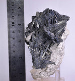12cms STIBNITE QUARTZ CRYSTAL PERU MINERAL SPECIMEN COLLECTOR MB117