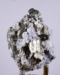 5.7cms PYRITE CUBIC QUARTZ CALCITE PERU SHINY CRYSTALS MINERAL COLLECTOR MB24
