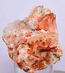 3.9 cms RED ORANGE ZEOLITE STILBITE LAUMONTITE CALCITE CRYSTALS PERU FB64