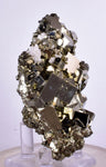 7.6cms PYRITE CUBICL PERU SHINY CRYSTALS QUARTZ MINERAL SPECIMEN COLLECTOR MB71
