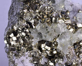 16cms PYRITE CUBIC QUARTZ FLUORITE PERU SHINY CRYSTALS MINERAL MB128
