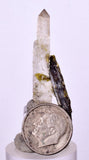 4.1cms PREMIUM EPIDOTE QUARTZ MINIATURE CRYSTALS PERU AESTHETIC COLLECTOR CB129