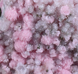 15cms GEM RHODOCHROSITE QUARTZ PYRITE GALENA PERU PINK CRYSTALS MINERAL RB203