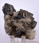 8.2cms GALENA QUARTZ PYRITE CRYSTAL CUBIC PERU MINERAL SPECIMEN  GB16