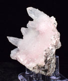 7.2cms RHODOCHROSITE ROSETTE QUARTZ PERU PINK CRYSTALS NEEDLES MINERAL RBZ462