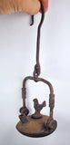 19.5cm MINI VERY SMALL LENTICULAR MINERS LAMP TUNNEL RARE LANTERN IRON CAST NB03