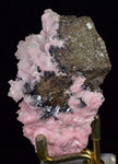 6.8cms RHODOCHROSITE CALCITE PYRITE  CRYSTALS HUANZALA PERU PINK CRYSTALS RB362
