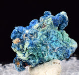 2.2cms GEM SHATTUCKITE AURICHALCITE CRYSTALS QUARTZ EL JACALITO MINE MEXICO VB02
