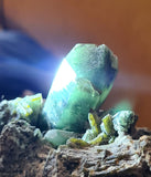 19cms EPIDOTE QUARTZ CRYSTALS PERU CLUSTER COLLECTOR GREEN COLOR MINERAL CB92
