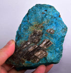 545 Grams  BLUE CHRYSOCOLLA SILICIFICATED ROUGH PERU SCENIC CB174