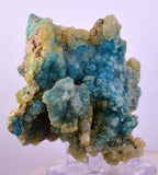7.5cms DRUZY CHRYSOCOLLA CALCITE PERU COPPER 2000 DISCOVERY DB111