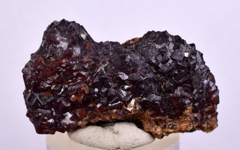 3.8cms  GEM GARNET STEPPED SPESSARTINE CRYSTALS PERU SHINY SHARP RARE GB55