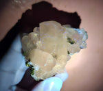 5cms CALCITE QUARTZ PYRITE DICKITE SCHEELITE ? PERU HUANZALA AB124