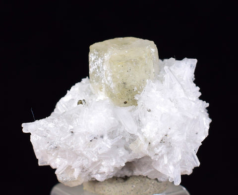 1.9cms APATITE QUARTZ PYRITE CRYSTALS CHALCOPYRITE MINIATURE PERU HUANZALA AB110