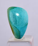 5.5carats GEM SILICA CHRYSOCOLLA CABOCHON CHALCEDONY LILY MINE PERU SCENIC BB358