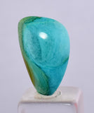 5.5carats GEM SILICA CHRYSOCOLLA CABOCHON CHALCEDONY LILY MINE PERU SCENIC BB358