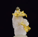 0.6 cms UNIQUE NATIVE GOLD INCAS PYRITE CUBES PERU QUARTZ CRYSTALS LB125