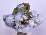 4.9cm  BLUE DOLOMITE SELLAITE CRYSTALS CHALCOPYRITE QUARTZ CALCITE PERU GB33