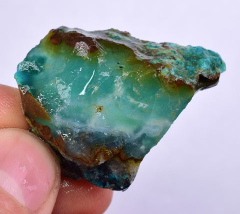 13grs GEM SILICA CHRYSOCOLLA LILY MINE PERU CHALCEDONY QUARTZ BLUE ROUGH SB145