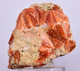 3.9 cms RED ORANGE ZEOLITE STILBITE LAUMONTITE CALCITE CRYSTALS PERU FB64