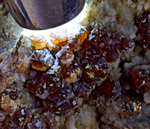 14cms GEM SPHALERITE RUBY BLEND ON QUARTZ PYRITE CRYSTALS PERU MB141
