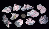 LOT 10 RHODOCHROSITE ROSETTE PERU PINK CRYSTALS HUANZALA MINE MINERAL RB582