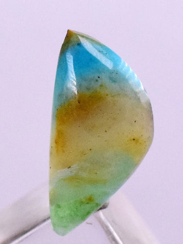 2.5ct GEM BLUE OPAL SCENIC CABOCHON PERU SEASCAPE PENDANT JEWELRY BB132