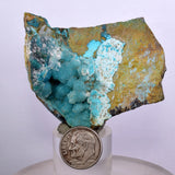 5.6cms DRUZY CHRYSOCOLLA QUARTZ PERU COPPER MINERAL SPECIMEN COLLECTOR DB67