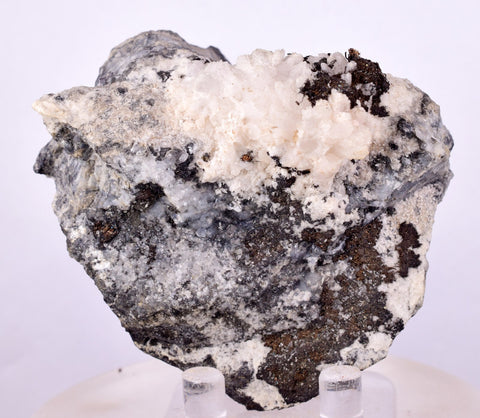 6.6cms NATIVE SILVER WIRE CALCITE PERU UCHUCCHACUA MINE MINERAL SPECIMEN HB246