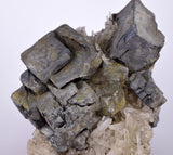 8.2cms GALENA QUARTZ PYRITE CRYSTAL CUBIC PERU MINERAL SPECIMEN  GB16