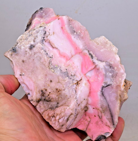 775grs. PINK OPAL NATURAL GLOBE FISH ? PERU ROUGH TRANSLUCENT CORAL COLOR PB99