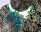 12.5cms DIOPTASE CRYSTALS PERU QUARTZ CHRYSOCOLLA MINERAL SPECIMEN KB40