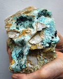 17cms GEM CLINOATACAMITE CRYSTALS DRUSY CHRYSOCOLLA LILY MINE PERU 2000 DISCOVERY