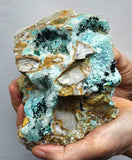 17cms GEM CLINOATACAMITE CRYSTALS DRUSY CHRYSOCOLLA LILY MINE PERU 2000 DISCOVERY
