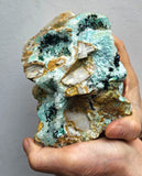 17cms GEM CLINOATACAMITE CRYSTALS DRUSY CHRYSOCOLLA LILY MINE PERU 2000 DISCOVERY