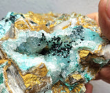 17cms GEM CLINOATACAMITE CRYSTALS DRUSY CHRYSOCOLLA LILY MINE PERU 2000 DISCOVERY