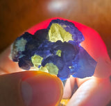 4.3cms BLUE FLUORITE QUARTZ CRYSTALS HUANGGANG MINES CHINA KB130
