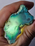 16.5grs GEM SILICA CHRYSOCOLLA CHALCEDONY SCENIC ROUGH SLAB NEW FIND PERU SB210