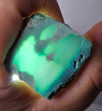 14.9grs GEM SILICA CHRYSOCOLLA CHALCEDONY SCENIC ROUGH SLAB NEW FIND PERU SB211