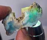 16Grs GEM SILICA CHRYSOCOLLA CHALCEDONY SCENIC ROUGH SLAB NEW FIND PERU SB217