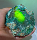315grs GEM SILICA CHRYSOCOLLA LILY MINE PERU CHALCEDONY QUARTZ BLUE ROUGH SB153