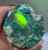 315grs GEM SILICA CHRYSOCOLLA LILY MINE PERU CHALCEDONY QUARTZ BLUE ROUGH SB153