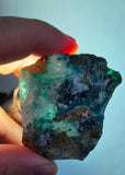 5.5cms DRUZY CHRYSOCOLLA QUARTZ CRYSTAL PERU COPPER LILY MINE DB231